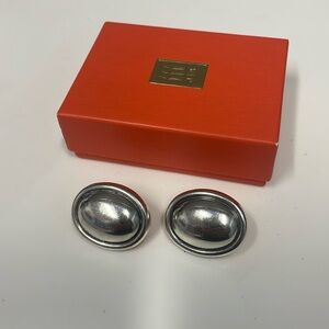 JAMES AVERY Sterling 925Silver Retired French Clip Dome Earrings authentic brand